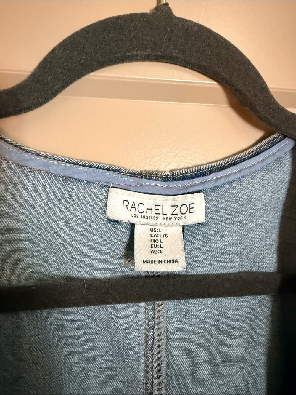 Rachel Zoe Blue Denim Vest with Button Front NWOT large - Picture 2 of 4